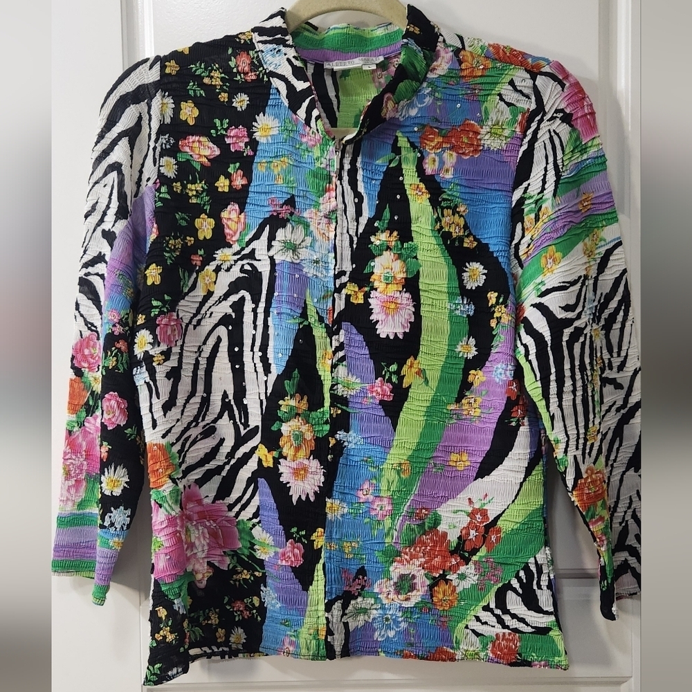 VTG Alberto Makali Embellished Bomber Jacket L